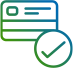 Credit card checkmark icon